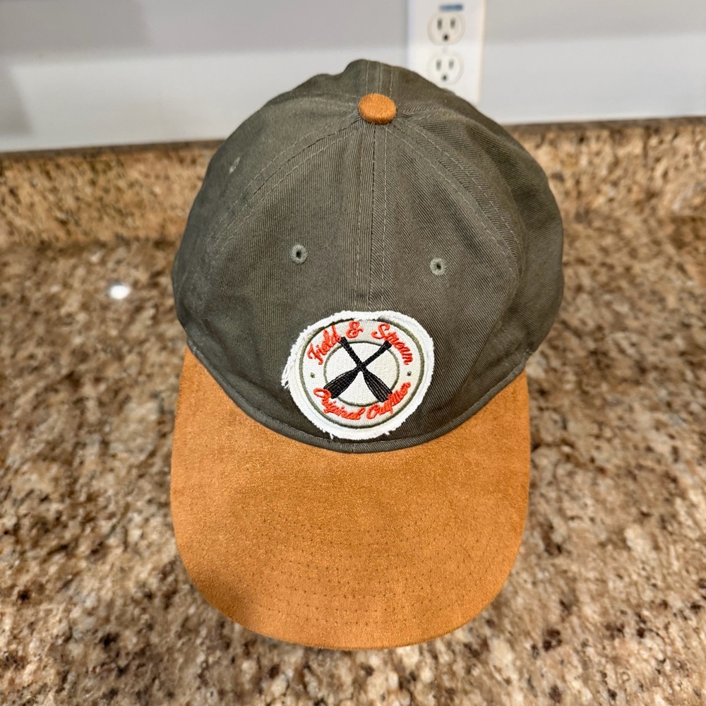 Field & Stream Original Outfitter Hunter Green Brown Suede Adjustable Hat Cap